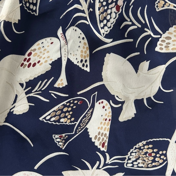 Navy and White Elegant Bird Skirt - Picture 2 of 5